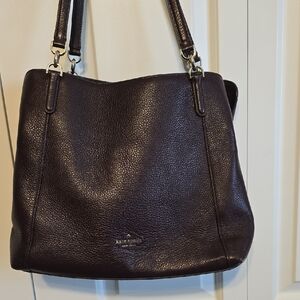 Kate Spade Dark Plum Wine Leather Shoulder Bag